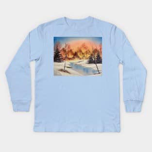 Winter Stillness Kids Long Sleeve T-Shirt